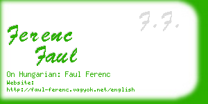 ferenc faul business card